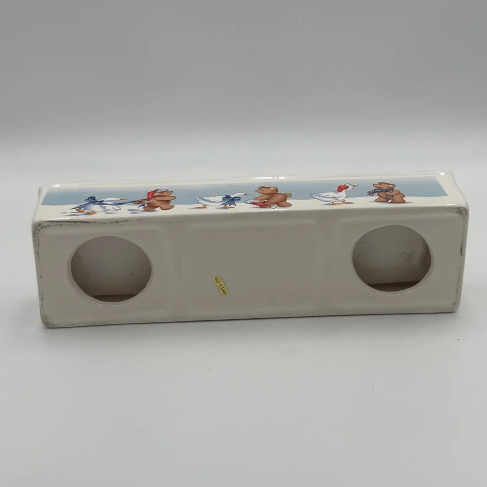 Vintage House of Lloyd 1988 Bear and Goose Ceramic Rectangular Planter Tray
